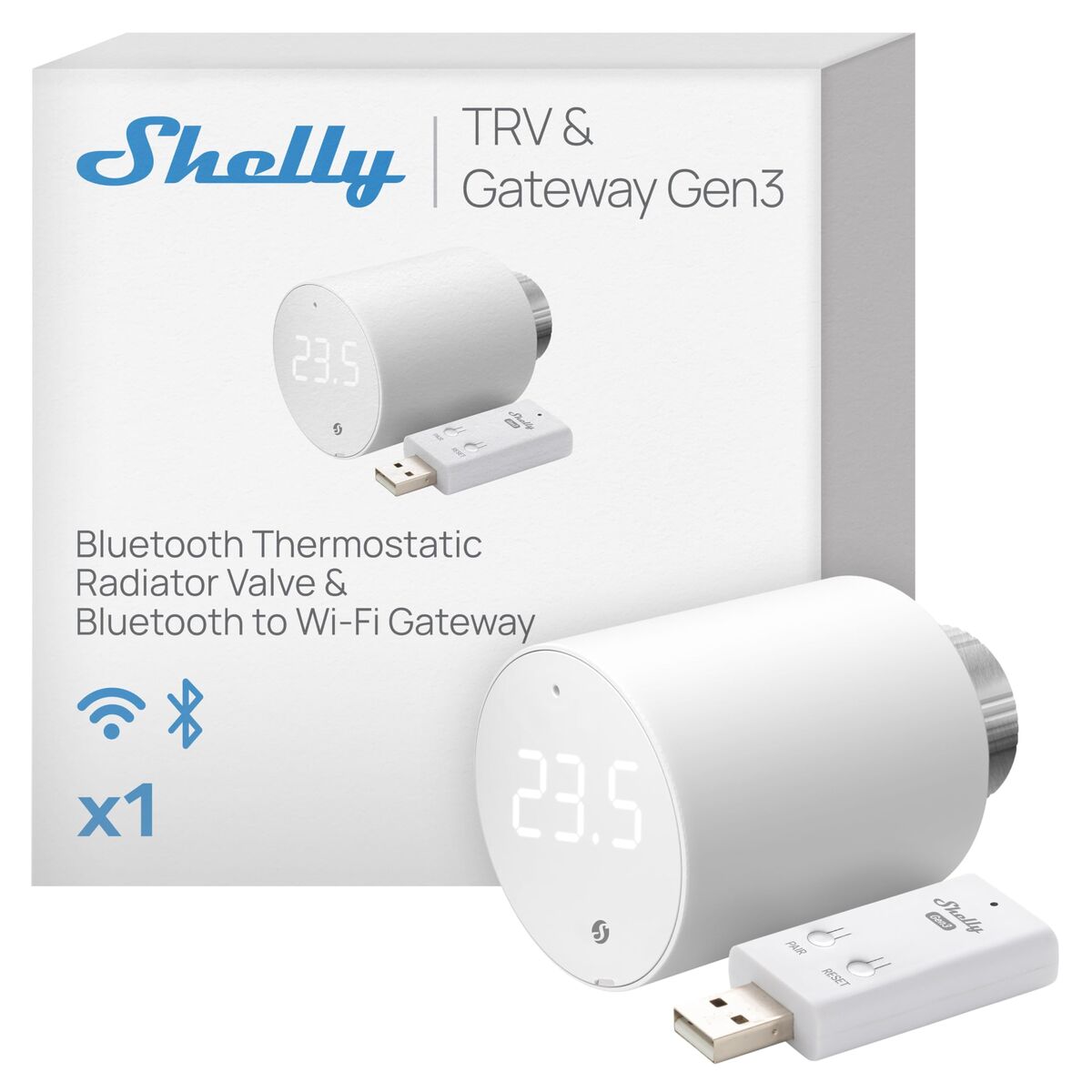 Thermostat Shelly SHELLY BLU TRV White-0