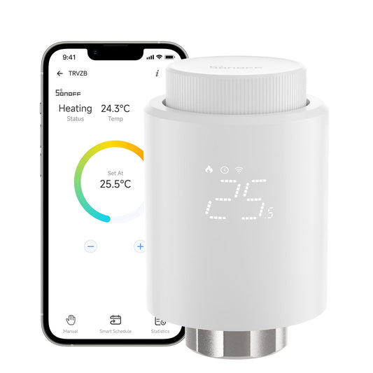 SONOFF Zigbee Thermostatic Radiator Valve, TRVZB, Add-On Smart Radiator Valve For Smart Home Control, Easy Installation, Save Heating Costs, Works-0