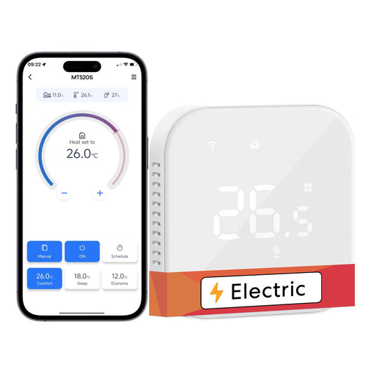 Meross Smart Thermostat for Electric Underfloor Heating, WiFi Room Thermostat with Timer, Dual Sensors, Heating & Cooling, Energy Saving, App Control,-0