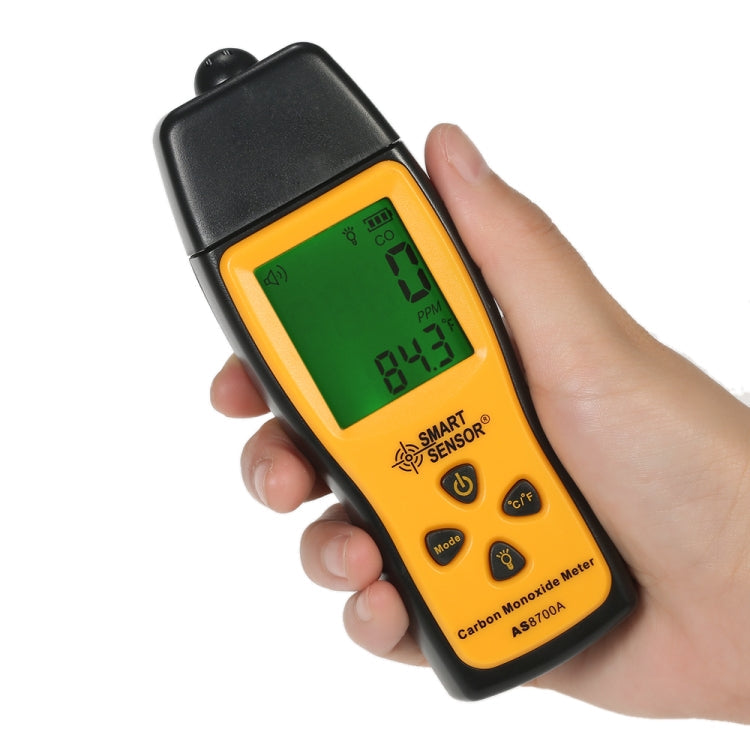 Smart Sensor AS8700A Handheld Carbon Monoxide Meter High Precision Digital CO Leak Detector Analyzer,  Sound  Light Alarm, Range: 0-1000ppm-0